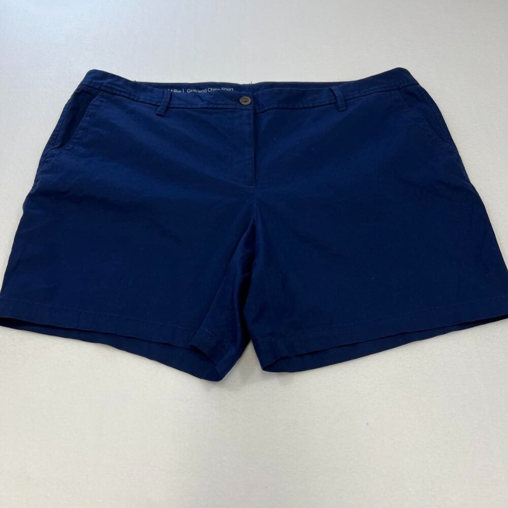 Talbots Girlfriend Chino Women's Shorts Plus Size 18W Navy